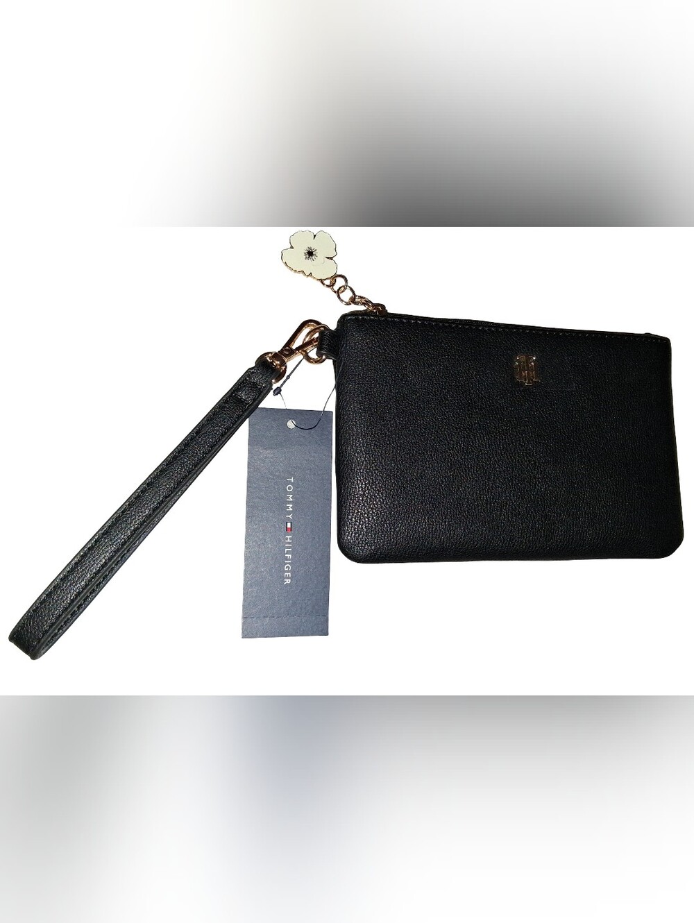 Tommy Hilfiger Black Wristlet W/ Charm NWT